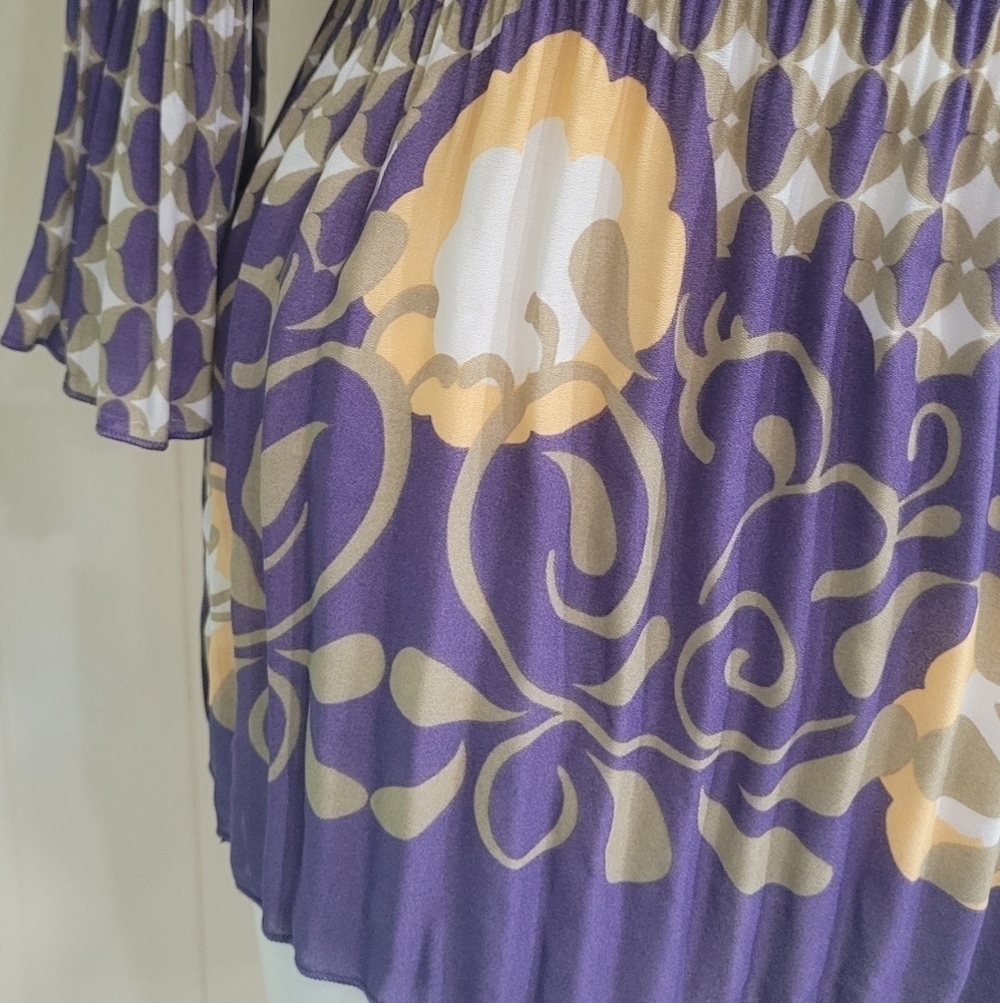 Vintage 90s PIANO Lightweight Pleated Shirt Blouse Womens Top Size L - Picture 8 of 11
